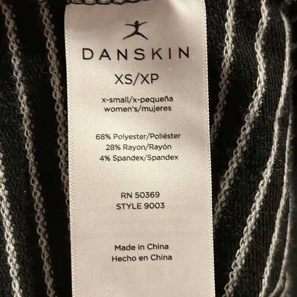 Danskin Black & White Striped Sweatshirt Size XS - Picture 7 of 8